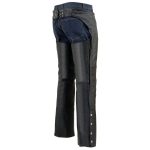 Milwaukee Leather Chaps for Men’s Black Premium Leather Fully Lined – Coin Pocket Motorcycle Riders Chap – SH1115 - Image 14