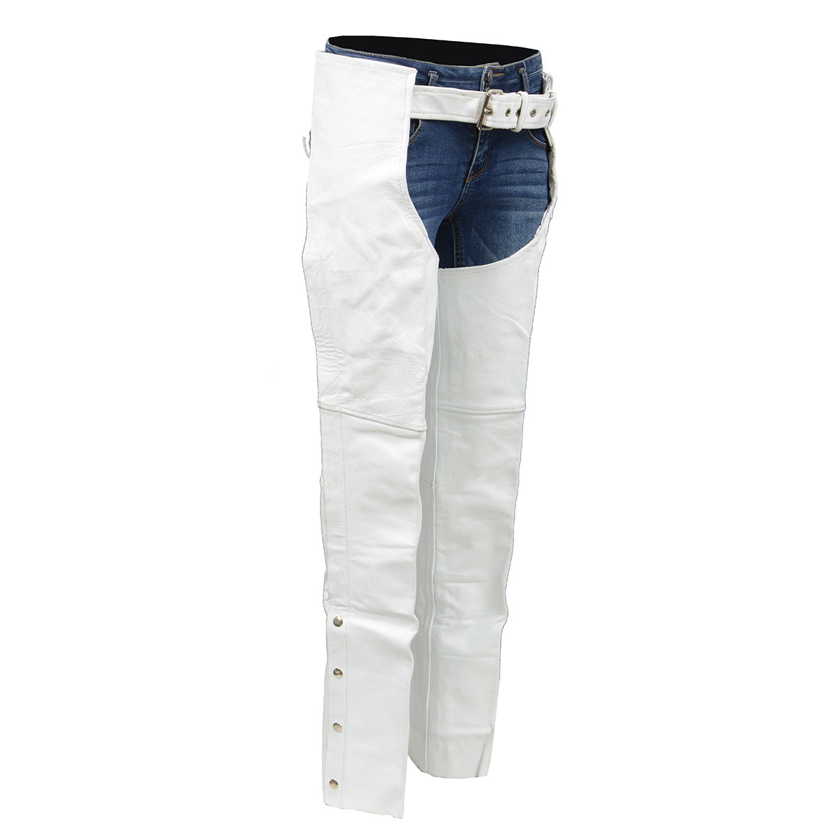 Milwaukee Leather SH1115 Women’s White Classic Leather Motorcycle Chaps