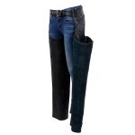 Milwaukee Leather SH1116 Women’s Classic Braided & Fringed Black Leather Motorcycle Chaps w/ Turq Rose Embroidery - Image 4