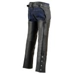 Milwaukee Leather SH1123 Men’s Black Leather Holster Chap with Thigh Pockets - Image 7