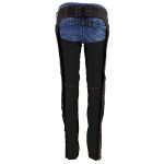 Milwaukee Leather SH1182 Women’s Black with Red Textile Motorcycle Riding Chaps with Tribal Embroidery - Image 2