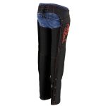 Milwaukee Leather SH1182 Women’s Black with Red Textile Motorcycle Riding Chaps with Tribal Embroidery - Image 9