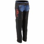 Milwaukee Leather SH1182 Women’s Black with Red Textile Motorcycle Riding Chaps with Tribal Embroidery