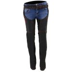 Milwaukee Leather SH1182 Women’s Black with Red Textile Motorcycle Riding Chaps with Tribal Embroidery - Image 8