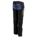 Milwaukee Leather SH1182 Women’s Black with Pink Textile Motorcycle Riding Chaps with Tribal Embroidery - Image 9