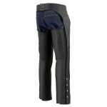 Milwaukee Leather Chaps for Men’s Black Prime Leather Zipped Thigh Pocket-Mesh Lined Motorcycle Rider Chap-SH1190 - Image 7