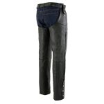 Milwaukee Leather Chaps for Men’s Black Leather Belt Less- Adjustable Side Snap Loop Motorcycle Riders Chap- SH1198 - Image 7