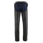 Milwaukee Leather Chaps for Men’s Black Leather Belt Less- Adjustable Side Snap Loop Motorcycle Riders Chap- SH1198 - Image 4