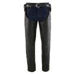 Milwaukee Leather Chaps for Men’s Black Leather Belt Less- Adjustable Side Snap Loop Motorcycle Riders Chap- SH1198 - Image 6