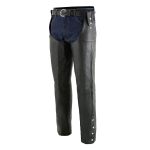 Milwaukee Leather Chaps for Men’s Black Leather Belt Less- Adjustable Side Snap Loop Motorcycle Riders Chap- SH1198 - Image 5