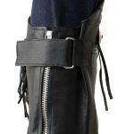 Genuine Leather SH1199FR Women’s Black ‘Fringed’ Leather Short Chaps with Conchos with Conchos - Image 3