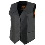 Milwaukee Leather SH1227 Women’s Black Leather Classic Western Motorcycle Rider Vest- Front 4-Snap Button Closure - Image 6