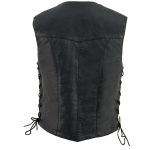 Milwaukee Leather SH1227L Women’s Black Leather Side Laces Classic Western Motorcycle Rider Vest W/4-Snaps Closure - Image 7