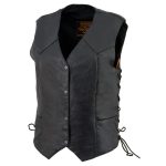Milwaukee Leather SH1227L Women’s Black Leather Side Laces Classic Western Motorcycle Rider Vest W/4-Snaps Closure - Image 9