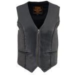 Milwaukee Leather SH1246 Women’s Classic Black Leather Zipper Front Vest - Image 7