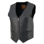Milwaukee Leather SH1246Z Women’s Black ‘Braided’ Classic Leather Zipper Front Motorcycle Vest - Image 8
