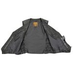 Milwaukee Leather SH1288 Women’s Black Leather Deep V-Neck Motorcycle Rider Vest with Side Stretch Panels - Image 4