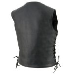 Milwaukee Leather SH1292 Women’s Black Leather Side Lace 6 Pocket Motorcycle Rider Vest- Antique Color Snap Closure - Image 7