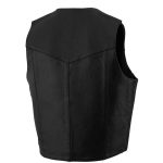 Milwaukee Leather SH1310 Men’s Black Leather Classic V-Neck Motorcycle Rider Vest w/ Front Snap Button Closure - Image 6