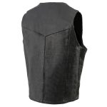 Milwaukee Leather SH1310Tall Men’s Black Leather Classic V-Neck Motorcycle Rider Vest w/ Snap Button Closure - Image 6