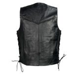 Milwaukee Leather SH1314 Men’s Classic Black Braided Leather Vest with Side Laces - Image 2