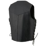 Milwaukee Leather SH131578 Men’s Black Leather Classic V-Neck Motorcycle Leather Vest w/ Side Lace - Image 6