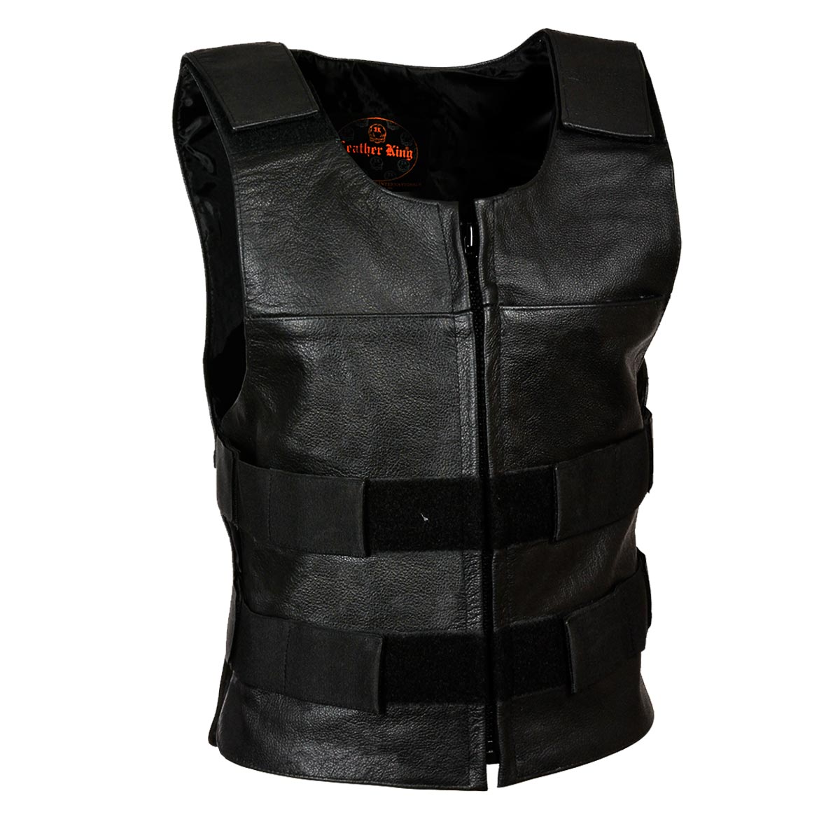 Milwaukee Leather SH1367LZ Women’s Black Leather Swat Style Rider Vest w/ Plain Back Panel for Club Patches