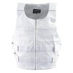 Genuine Leather SH1367ZW Men’s ‘Bullet Proof Replica’ White Leather Vest - Image 5