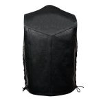 Milwaukee Leather SH1397 Men’s Classic Black Leather Side Lace Vest - Image 3