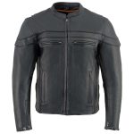 Milwaukee Leather SH1408 Men’s Sporty Crossover Vented Black Motorcycle Leather Scooter Jacket - Image 21
