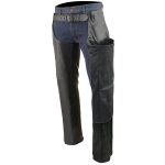 Milwaukee Leather Men’s Black Premium Leather Motorcycle Rider Chaps w/ Front 3-Pockets – Thigh Patch Pocket-SH1766 - Image 4