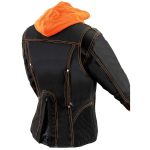 NexGen SH1939 Women’s ‘Reflective Tribal’ Orange and Black 3/4 Textile Vented Jacket - Image 7