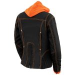 NexGen SH1939 Women’s ‘Reflective Tribal’ Orange and Black 3/4 Textile Vented Jacket - Image 8