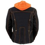 NexGen SH1939 Women’s ‘Reflective Tribal’ Orange and Black 3/4 Textile Vented Jacket - Image 2