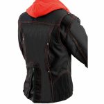 NexGen SH1939 Women’s ‘Reflective Tribal’ Red and Black 3/4 Textile Vented Jacket - Image 7