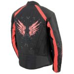 Milwaukee Leather SH1954 Women’s Black and Red Textile Jacket with Stud and Wings Detailing - Image 10