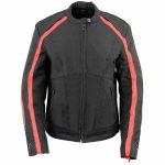 Milwaukee Leather SH1954 Women’s Black and Red Textile Jacket with Stud and Wings Detailing - Image 6