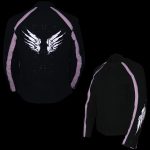 Milwaukee Leather SH1954 Women’s Black and Pink Textile Jacket with Stud and Wings Detailing - Image 5