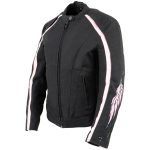 Milwaukee Leather SH1954 Women’s Black and Pink Textile Jacket with Stud and Wings Detailing - Image 6
