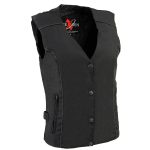 Milwaukee Leather SH1955 Ladies Black and Red Textile Vest with Wing Embroidery - Image 9