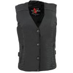 Milwaukee Leather SH1955 Ladies Black and Red Textile Vest with Wing Embroidery - Image 2