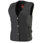 Milwaukee Leather SH1955 Ladies Black and Red Textile Vest with Wing Embroidery - Image 8