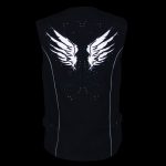 Milwaukee Leather SH1955 Ladies Black and Pink Textile Vest with Wing Embroidery - Image 5