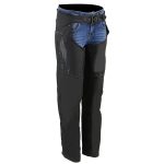 Milwaukee Leather SH1956 Women’s ‘Winged’ Solid Black Textile Chaps
