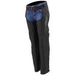 Milwaukee Leather SH1956 Women’s ‘Winged’ Solid Black Textile Chaps - Image 7