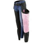 Milwaukee Leather SH1956 Women’s ‘Winged’ Black and Pink Textile Chaps - Image 4