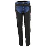 Milwaukee Leather SH1956 Women’s ‘Winged’ Black and Pink Textile Chaps - Image 8