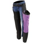 Milwaukee Leather SH1956 Women’s ‘Winged’ Black and Purple Textile Chaps - Image 4