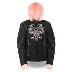 NexGen SH1966 Ladies Black and Pink 3/4 Jacket with Reflective Tribal and Hoodie - Image 5