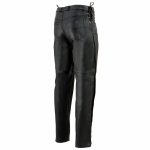 Milwaukee Leather SH1987 Men’s Black Leather Deep Pocket Motorcycle Over Pants with Side Laces - Image 6